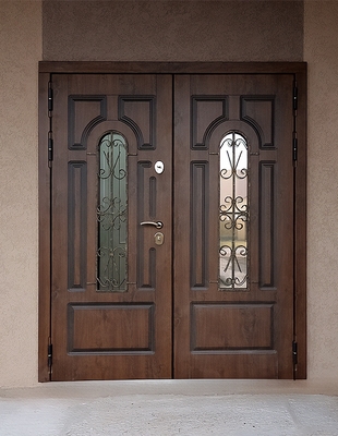 Двустворчатая дверь со стеклами Двустворчатая дверь со стеклами